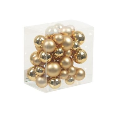   Vianočná sklenená guľa 2; 2,5;5,3 cm (24 ks)  bright gold
