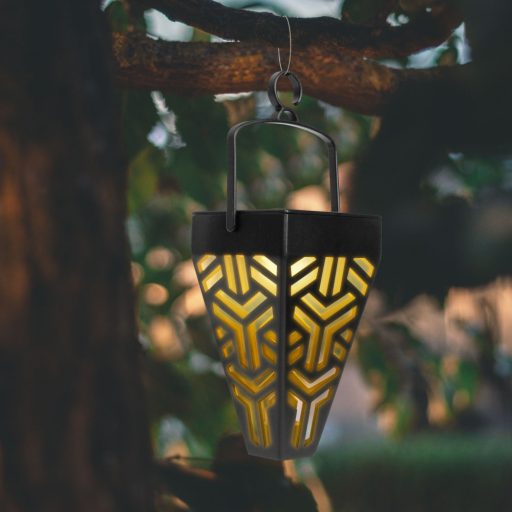 Zapichovacia, zavesiteľná solárna lampa - teplá biela