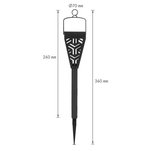 Zapichovacia, zavesiteľná solárna lampa - teplá biela