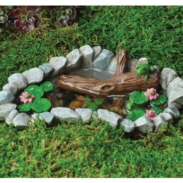 Miniatúrne záhradné jazierko s leknom